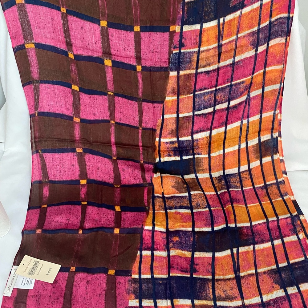 Scarf Shawl Geo plaid scarf‎ Coldwater Creek NWT